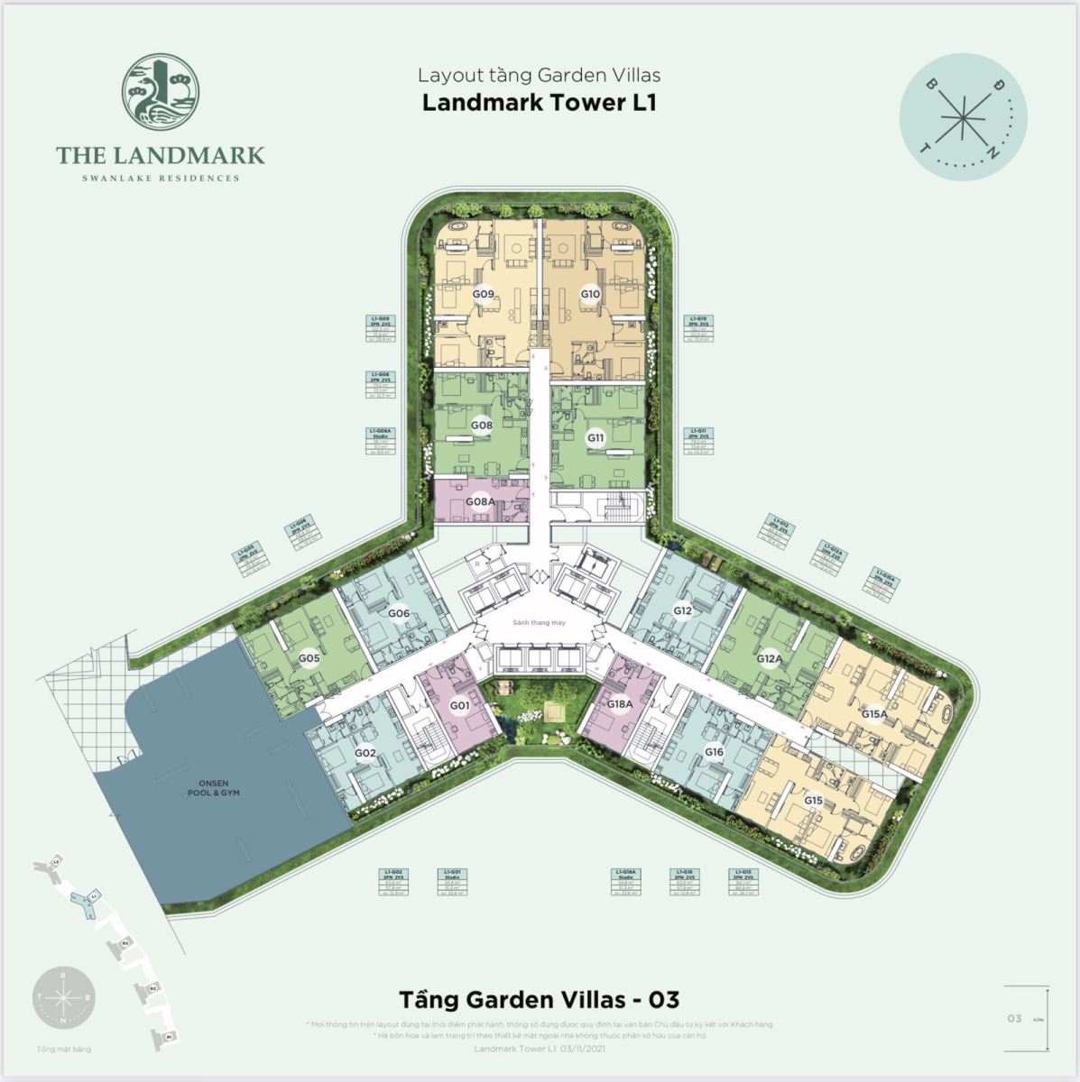 Mặt bằng căn hộ tầng Garden Villa (căn hộ sân vườn)