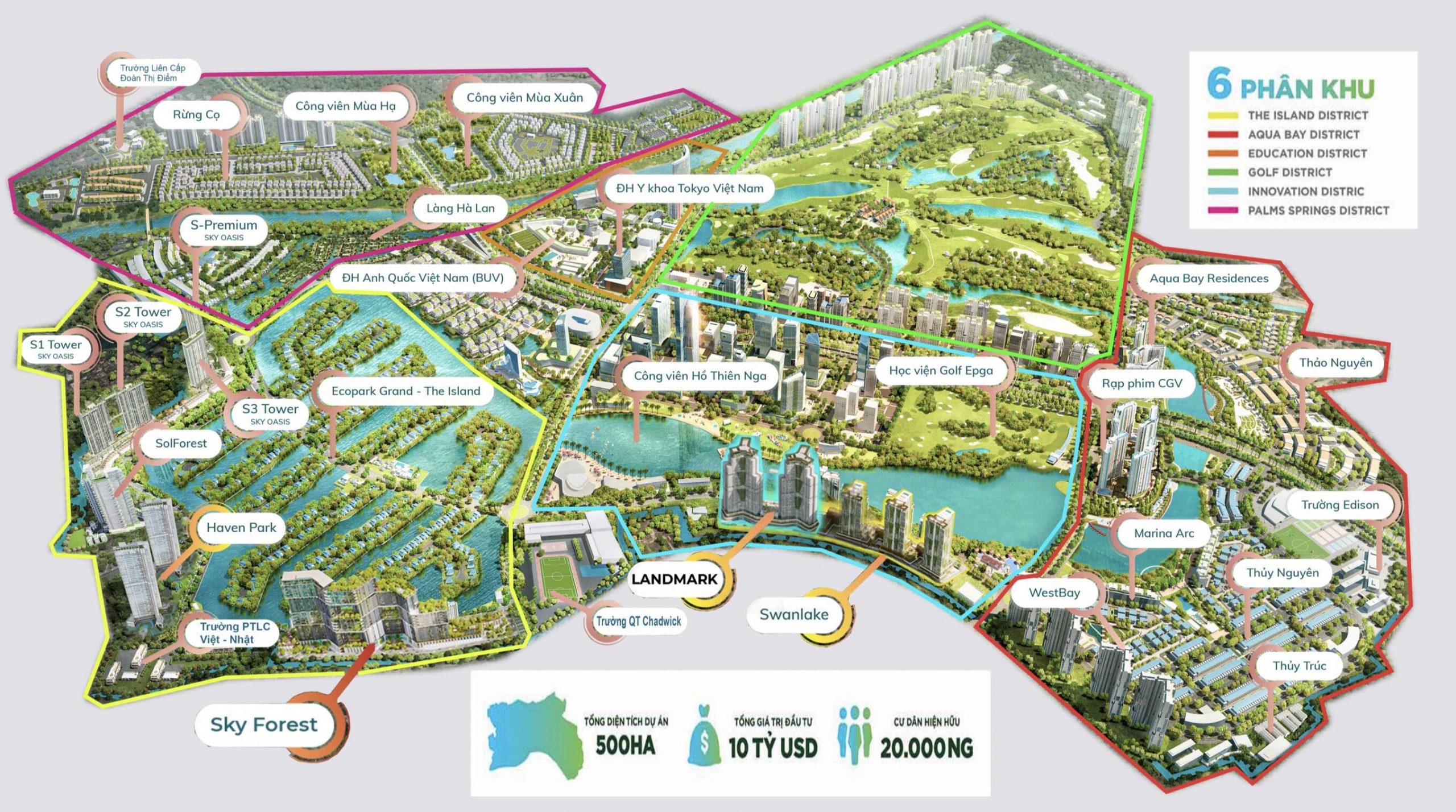 Quy hoạch tổng thể khu đô thị Ecopark - Cập nhật mới năm 2025 cư dân khoảng 50.000 người