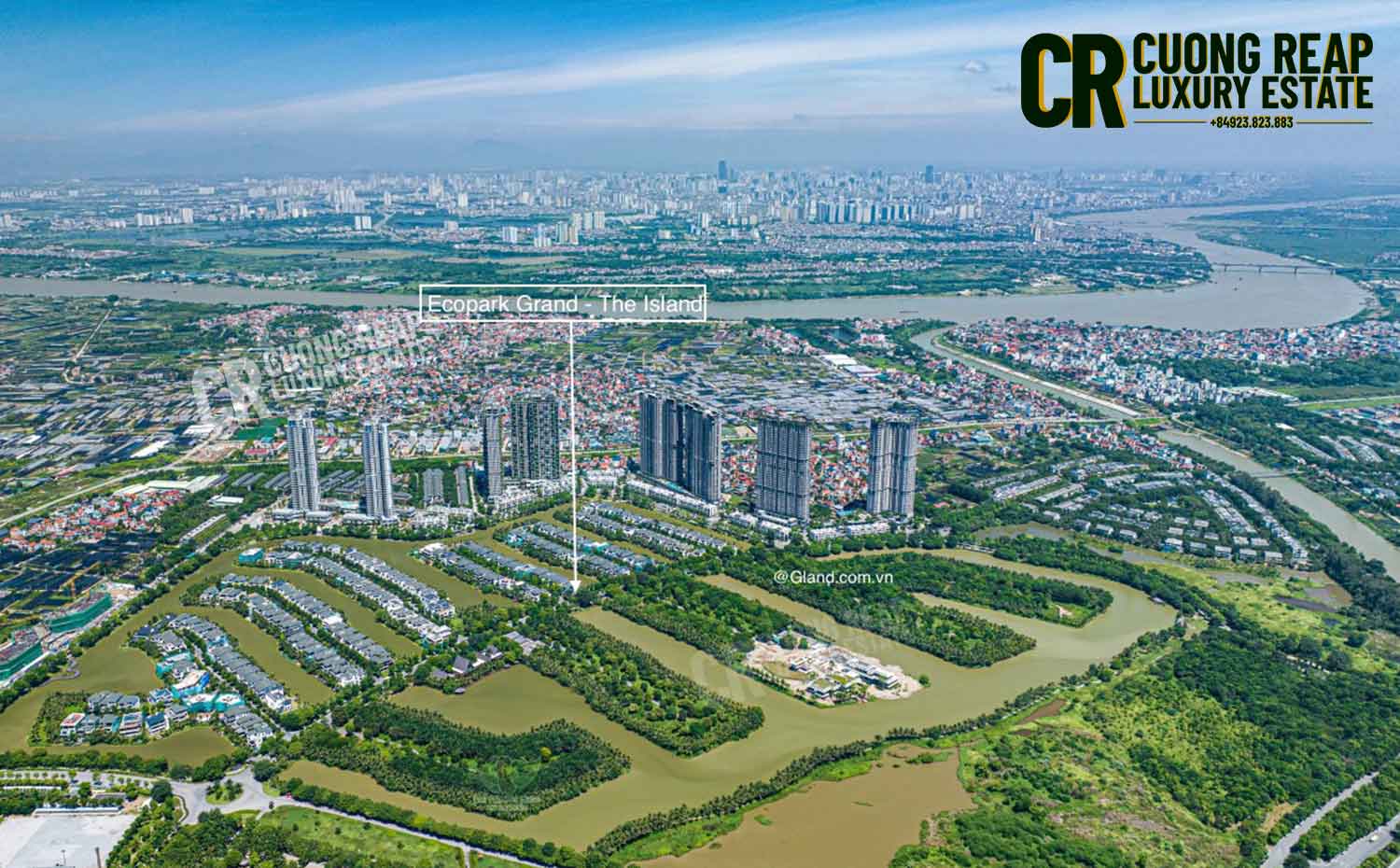 Vị trí Biệt thự đảo Ecopark Grand The Island nằm tại trung tâm khu đô thị