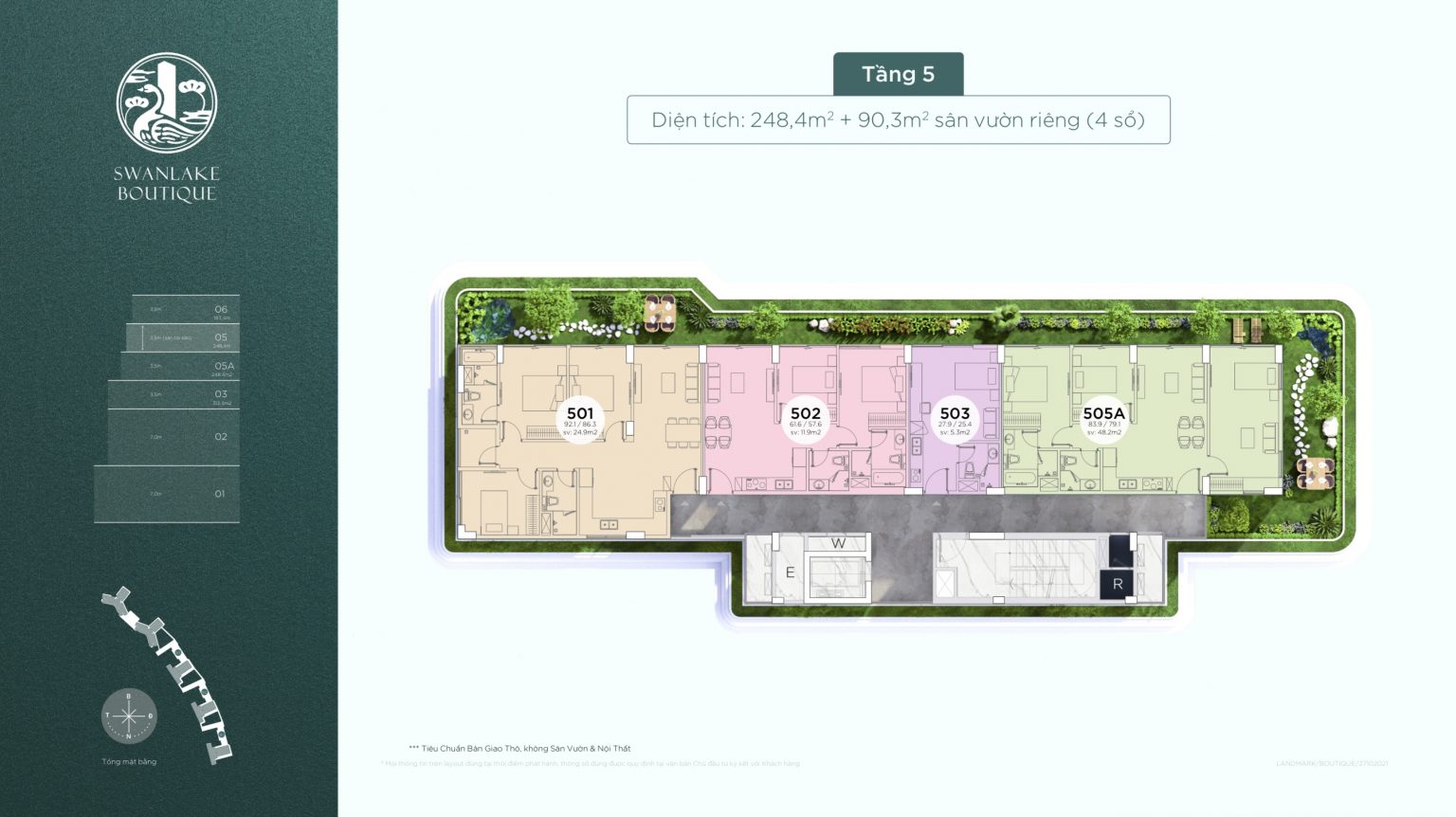 Sàn tầng 5 Swanlake Boutique Ecopark