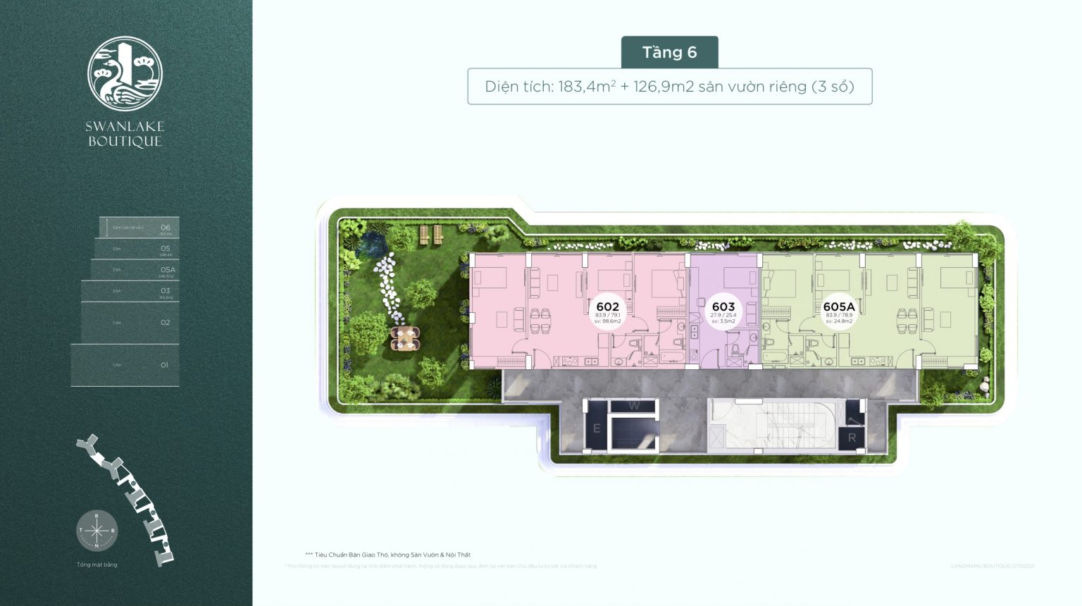 Sàn tầng 6 Swanlake Boutique Ecopark