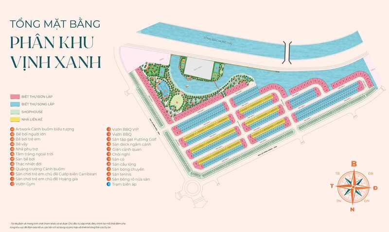 Mặt bằng phân khu Vịnh Xanh Vinhomes Ocean Park 3 Hưng Yên