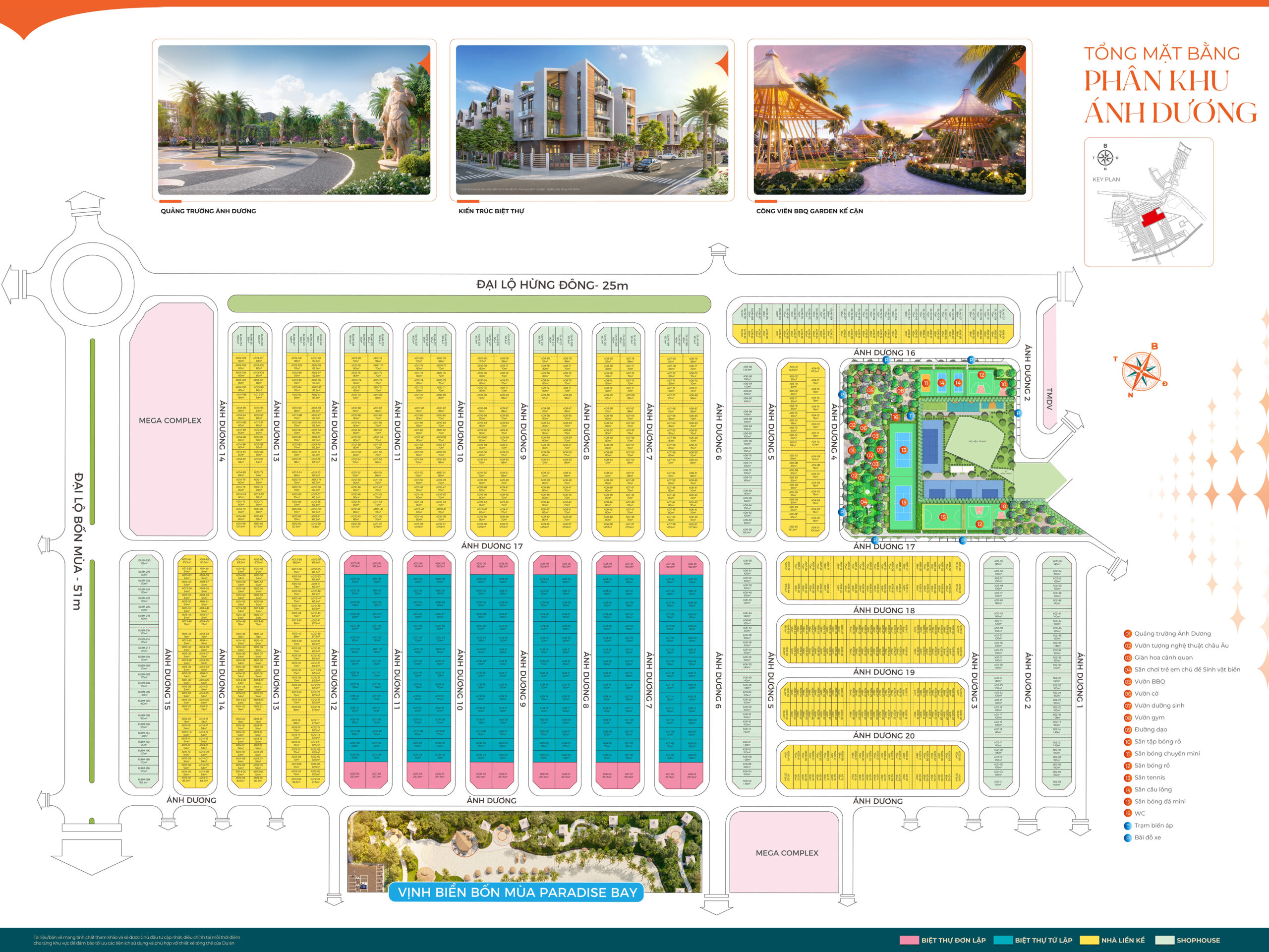 Mặt bằng phân khu Ánh Dương Vinhomes Ocean Park 3 Hưng Yên