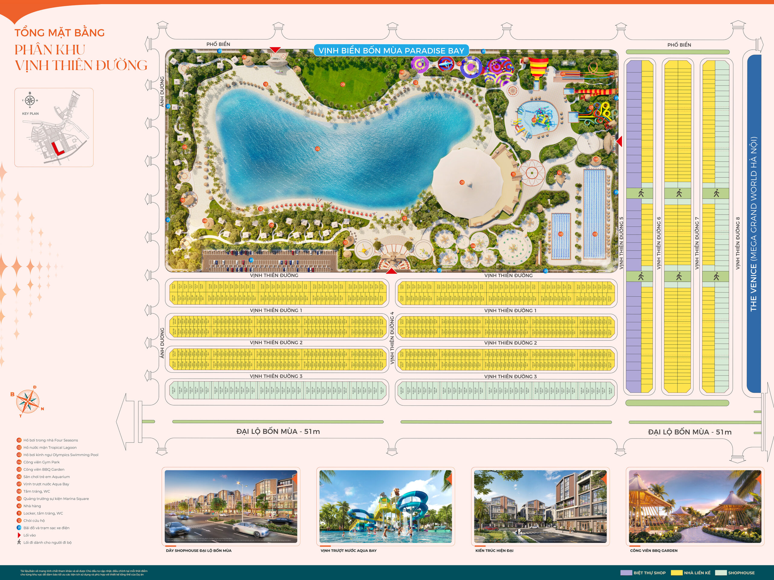 Mặt bằng phân khu Vịnh Thiên Đường Vinhomes Ocean Park 3 Hưng Yên