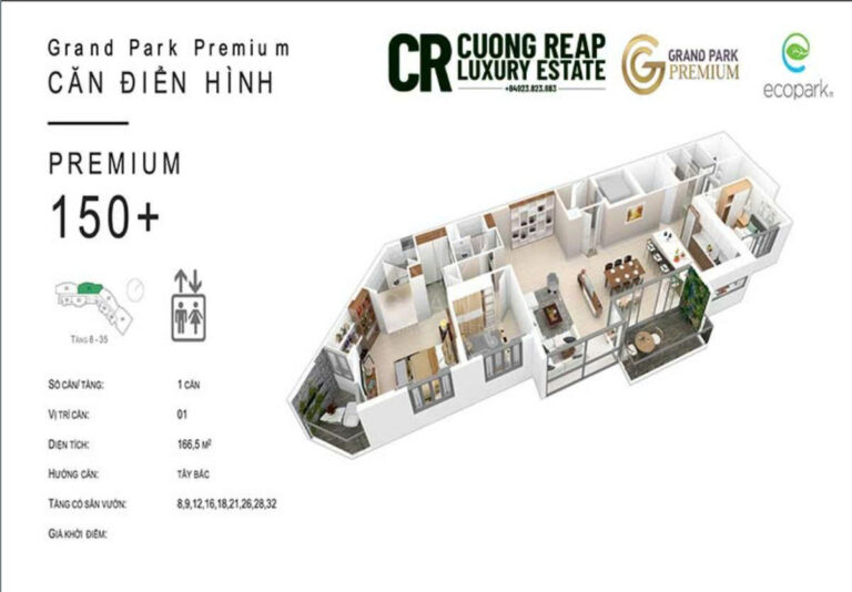 Căn hộ 3 phòng ngủ Park 2 Grand Park Aqua Bay Ecopark Hưng Yên
