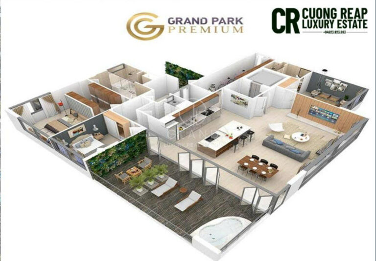 Căn hộ 3 phòng ngủ diện tích 200m2 view sân Golf tòa Park 2 Ecopark có thang máy riêng