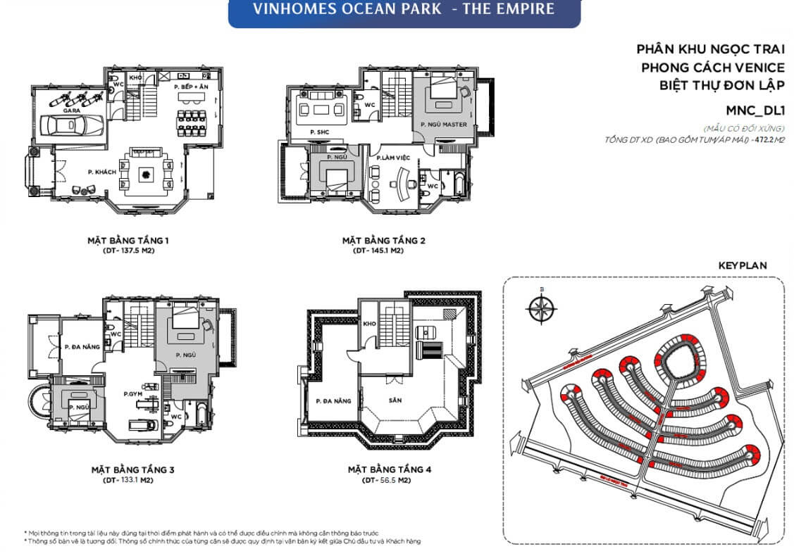 Thiết kế biệt thự đơn lập Ngọc Trai Vinhomes Ocean Park 2 The Empire Hưng Yên