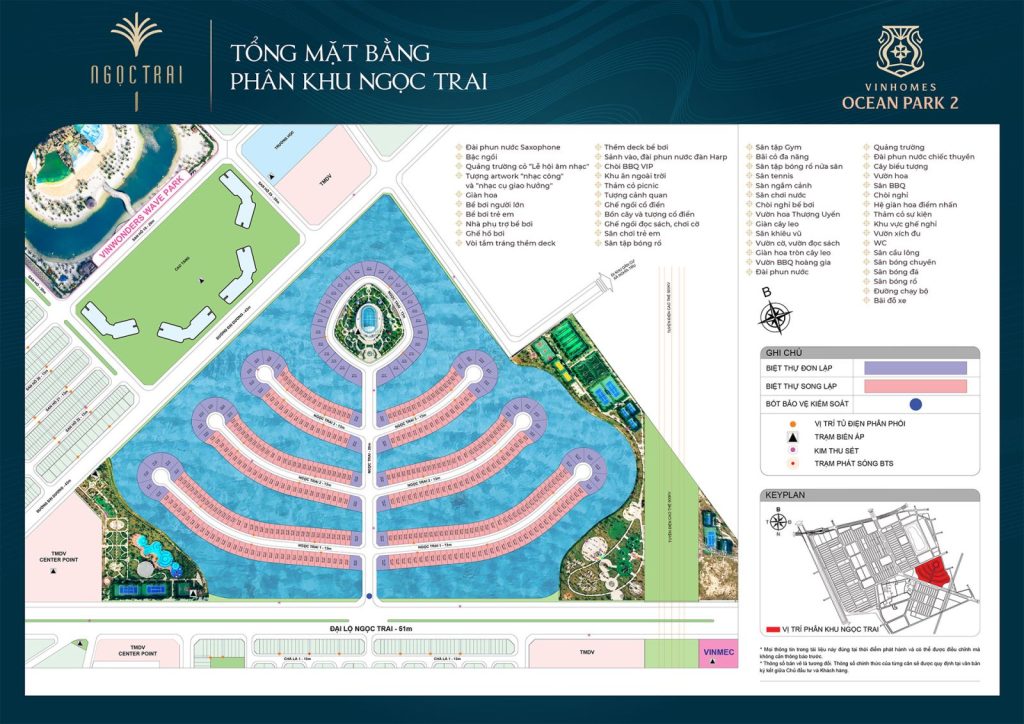Bản đồ biệt thự Ngọc Trai Vinhomes Ocean Park 2 The Empire Hưng Yên