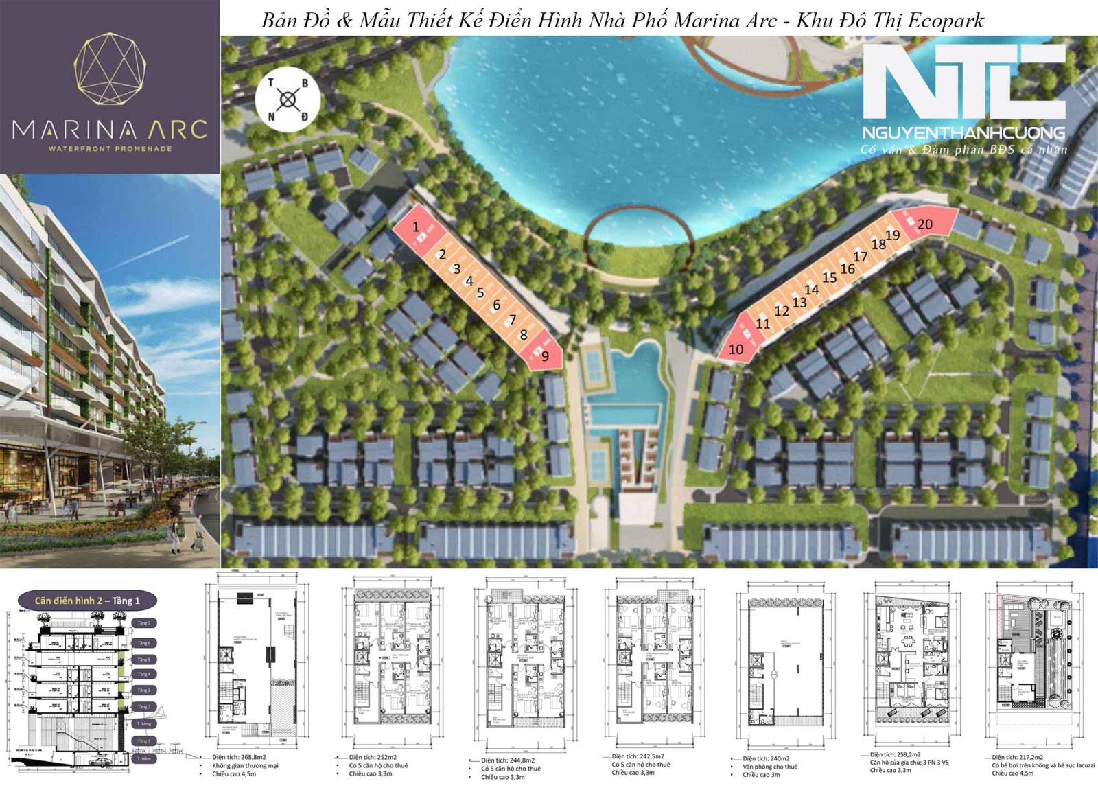 Bản đô 20 lô nhà phố Shophouse Marina ARC